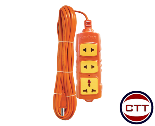 Ổ CẮM CHỊU TẢI CÓ DÂY 3000W-T3 MÀU CAM SOPOKA